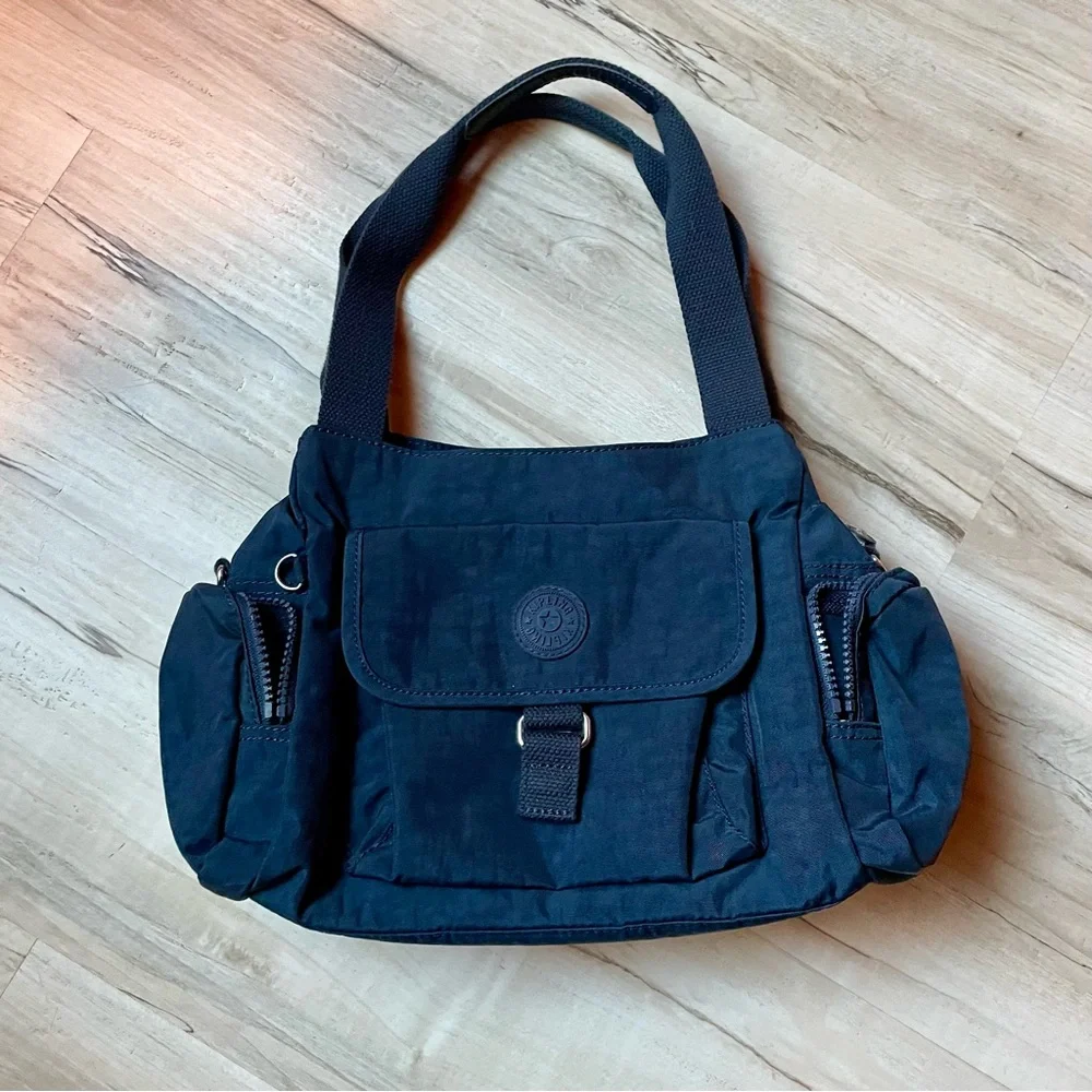 Kipling Navy Blue Nylon Tote with Front Flap - Picture 1 of 13